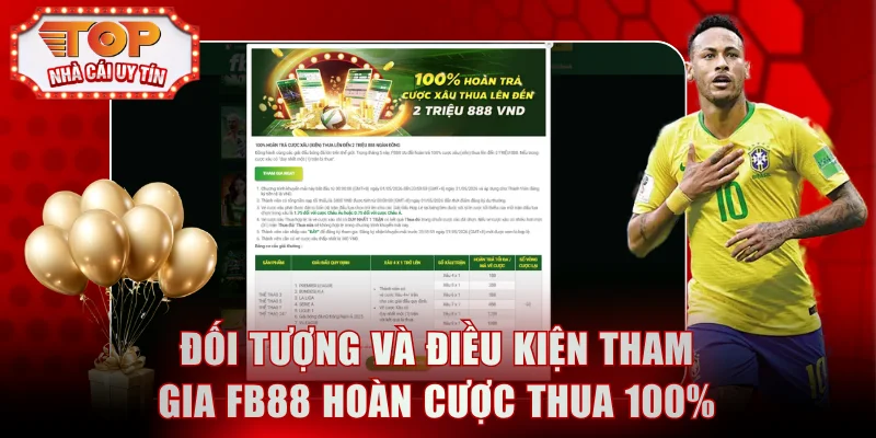 Đối tượng và điều kiện tham gia FB88 hoàn cược thua 100%