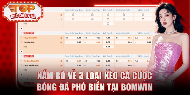 Nắm rõ về 3 loại kèo cá cược bóng đá phổ biến tại Bomwin